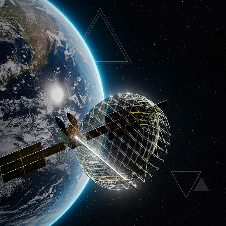 ViaSat-3 satellite in space over earth