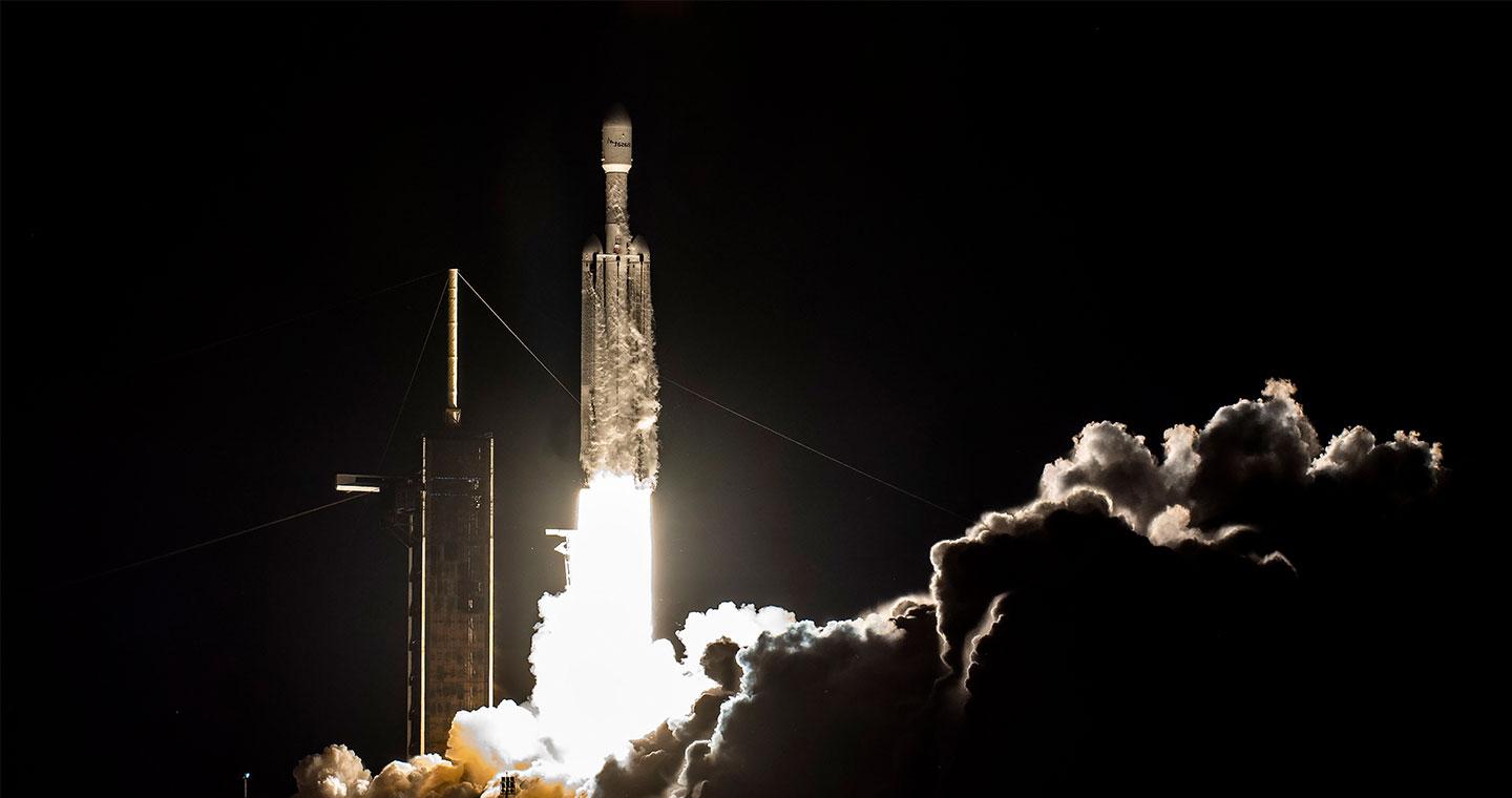 ViaSat-3 launching at night